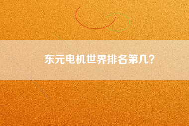 東元電機世界排名第幾？