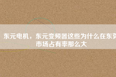 東元電機(jī)，東元變頻器這些為什么在東莞市場占有率那么大