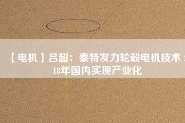 【電機】呂超:泰特發(fā)力輪轂電機技術(shù) 2018年國內(nèi)實現(xiàn)產(chǎn)業(yè)化