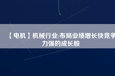 【電機(jī)】機(jī)械行業(yè):布局業(yè)績增長快競爭力強(qiáng)的成長股
          