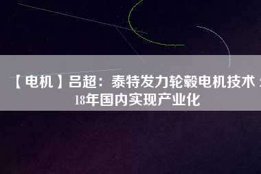 【電機】呂超:泰特發(fā)力輪轂電機技術(shù) 2018年國內(nèi)實現(xiàn)產(chǎn)業(yè)化