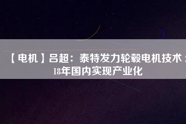 【電機】呂超:泰特發(fā)力輪轂電機技術(shù) 2018年國內(nèi)實現(xiàn)產(chǎn)業(yè)化
