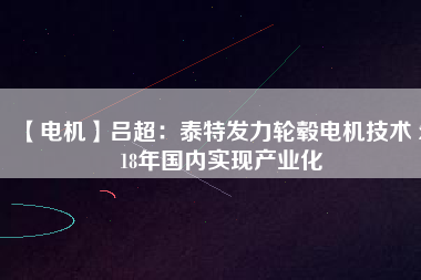 【電機】呂超:泰特發(fā)力輪轂電機技術(shù) 2018年國內(nèi)實現(xiàn)產(chǎn)業(yè)化