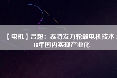 【電機】呂超:泰特發(fā)力輪轂電機技術(shù) 2018年國內(nèi)實現(xiàn)產(chǎn)業(yè)化